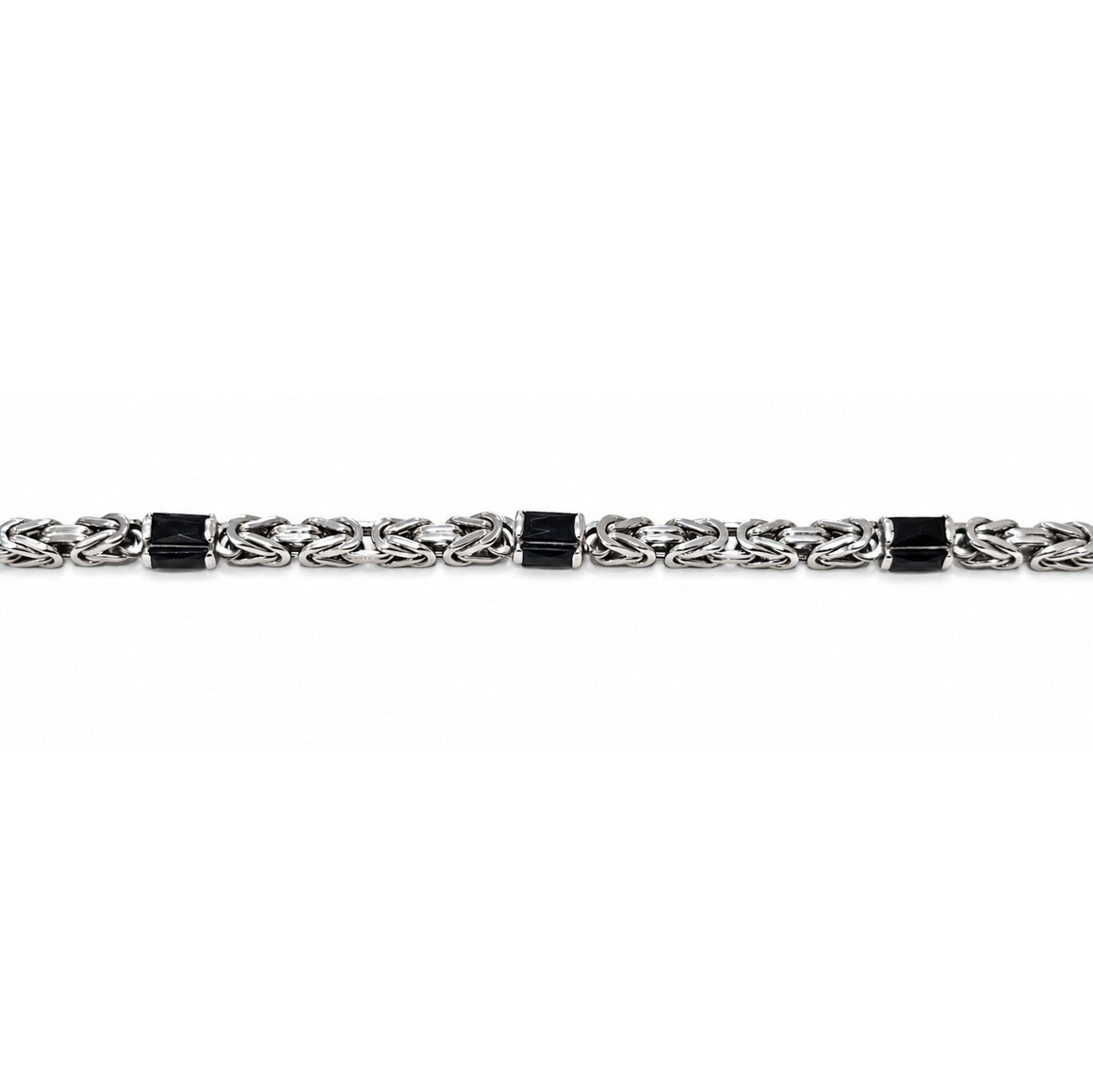 Armband Königsarmband Silber 4mm Onyx