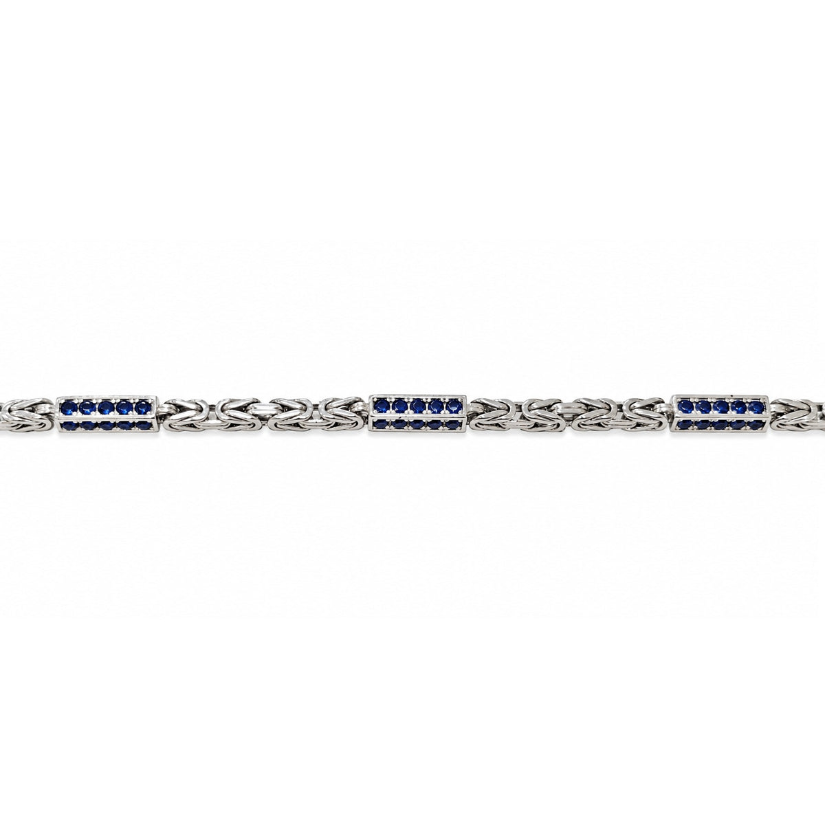 Armband Königsarmband Silber Zirkonia blau 4mm - 2