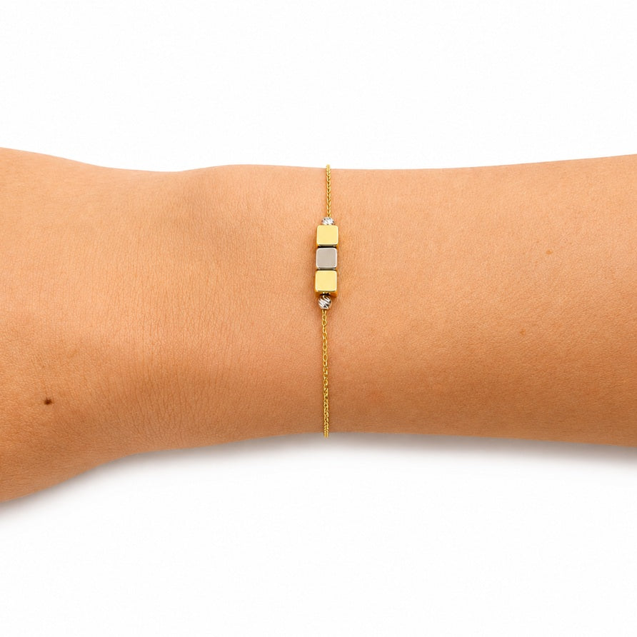 Armband mit Würfel Gelbgold 67712
