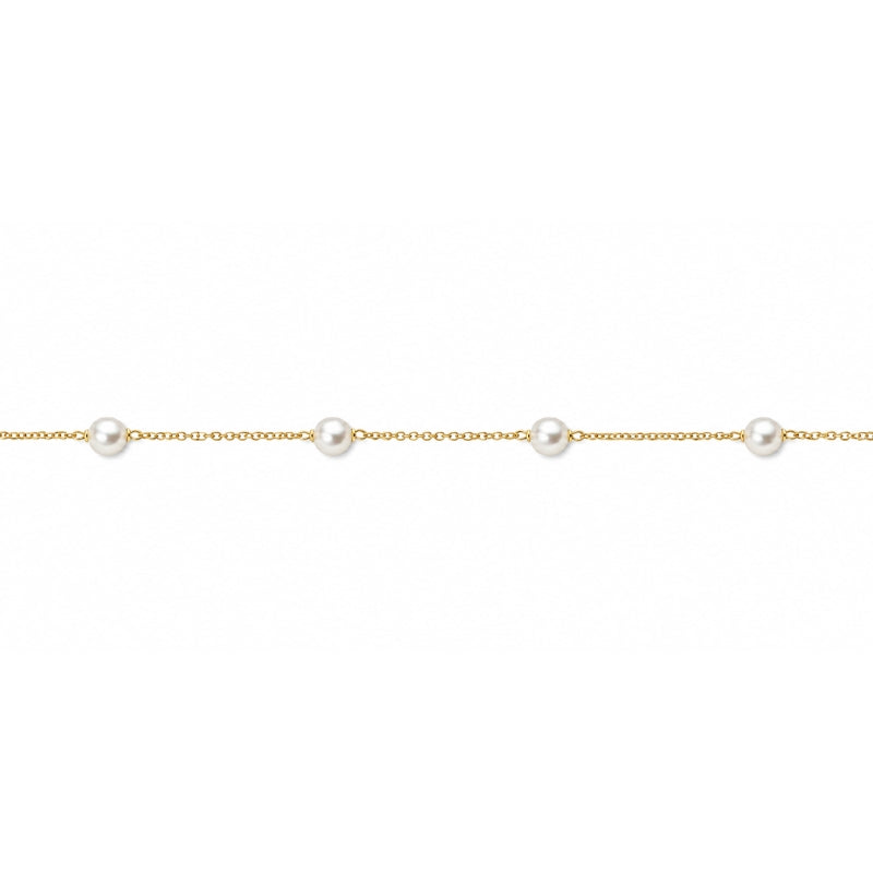 Armband aus Gelbgold mit weißen Perlen
