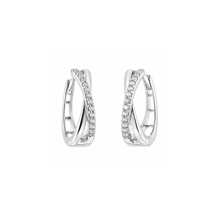 Creolen Weißgold 0,10ct Brillanten 65615
