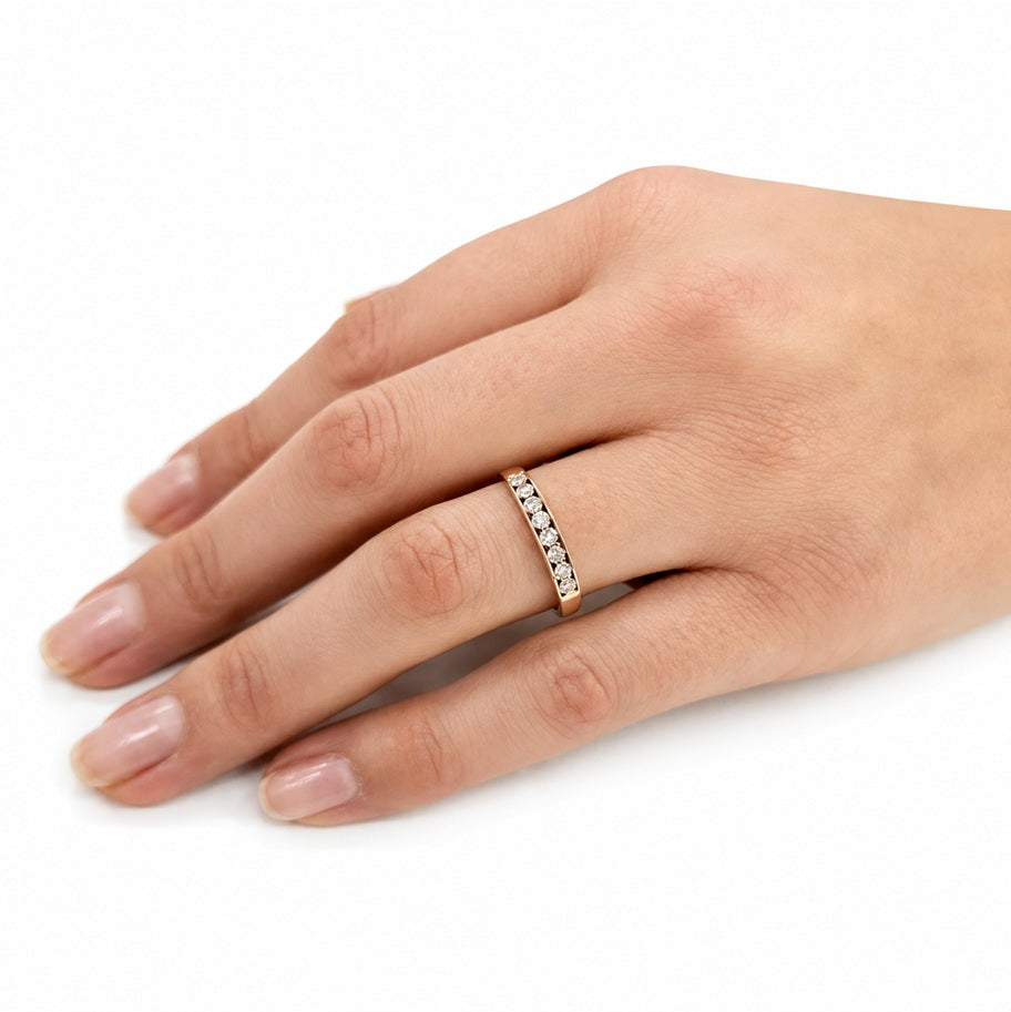 Diamantring Rotgold Halb Memory Brillanten 53629