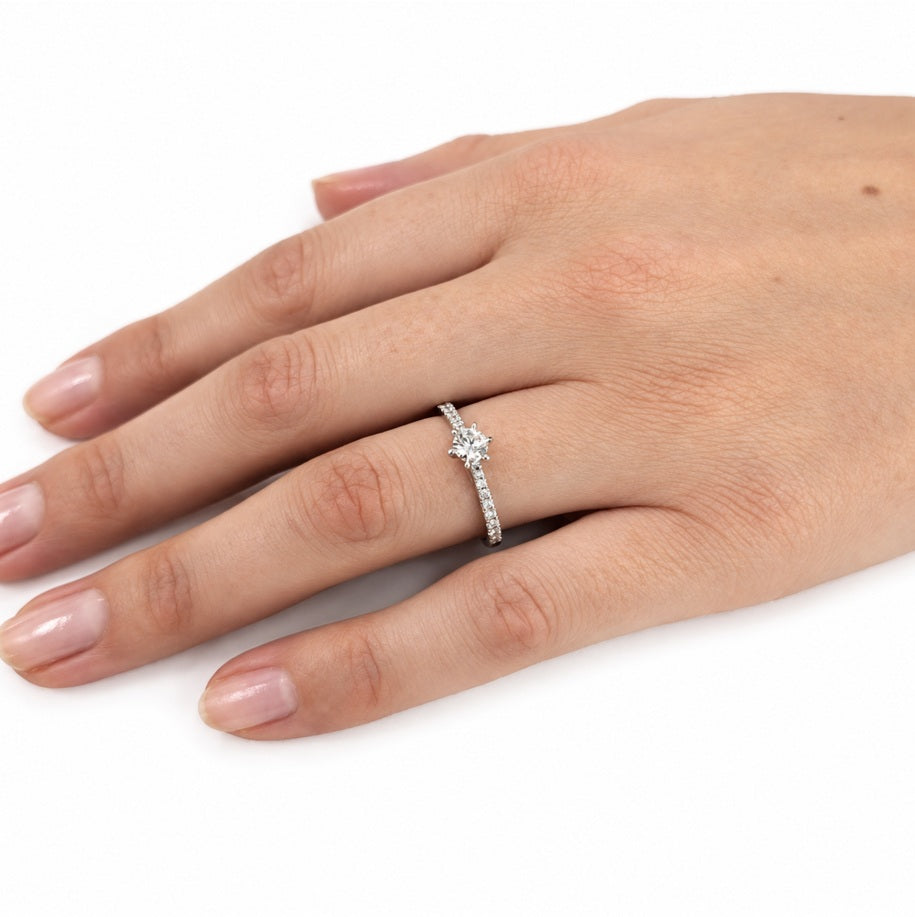 Diamantring Weißgold 0.52ct Brillanten 71834