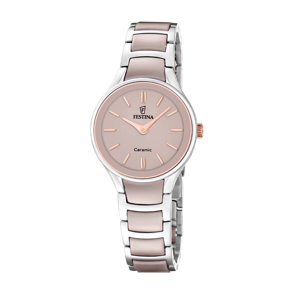 FESTINA Damenuhr Keramik Beige Braun F20752-2