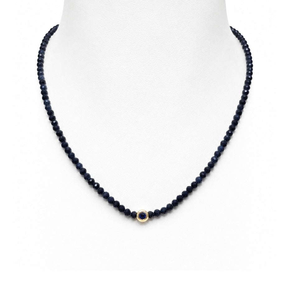 Halskette Saphir Gelbgold 64066