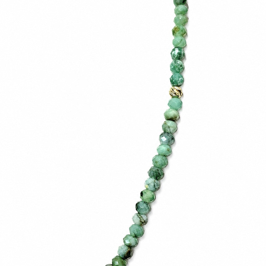 Halskette mit Smaragd Gelbgold 71634