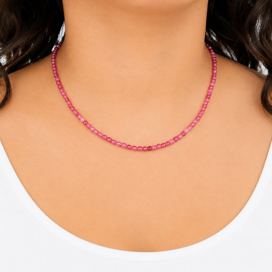 Halskette mit Turmalin rosa 69645