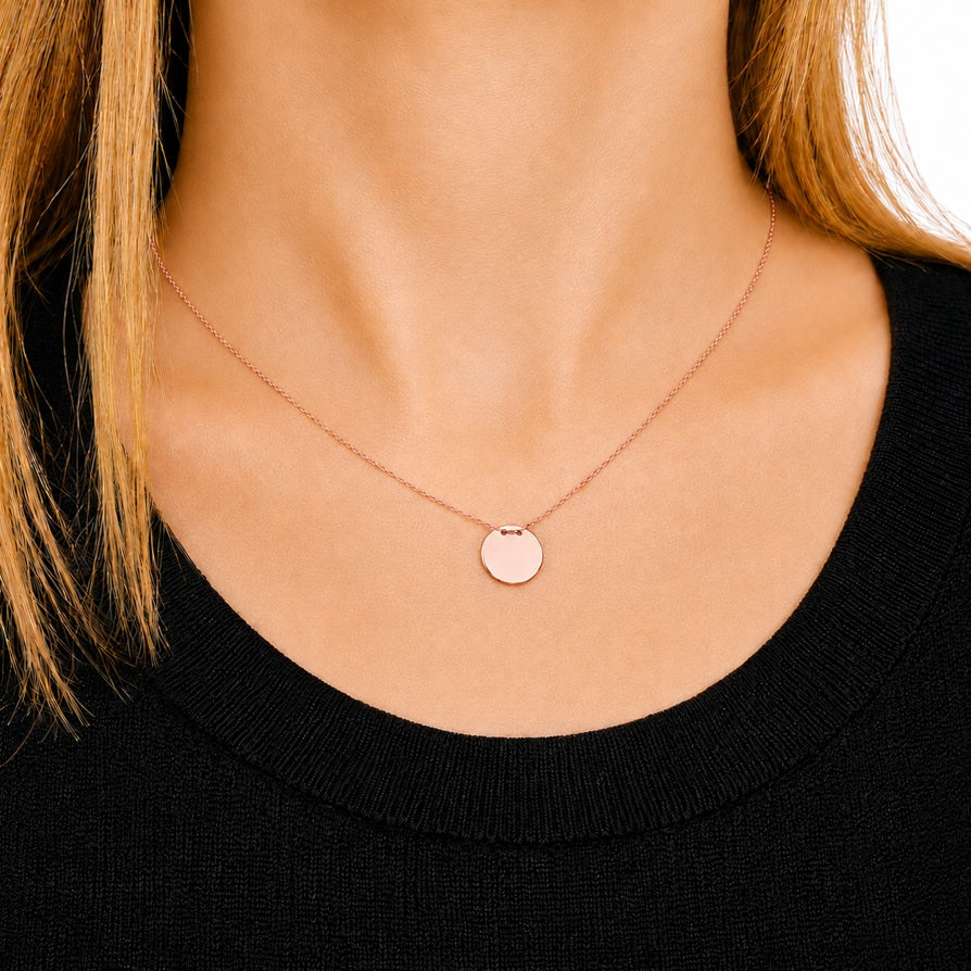 Kette mit Gravurplatte 10mm Rotgold 63901