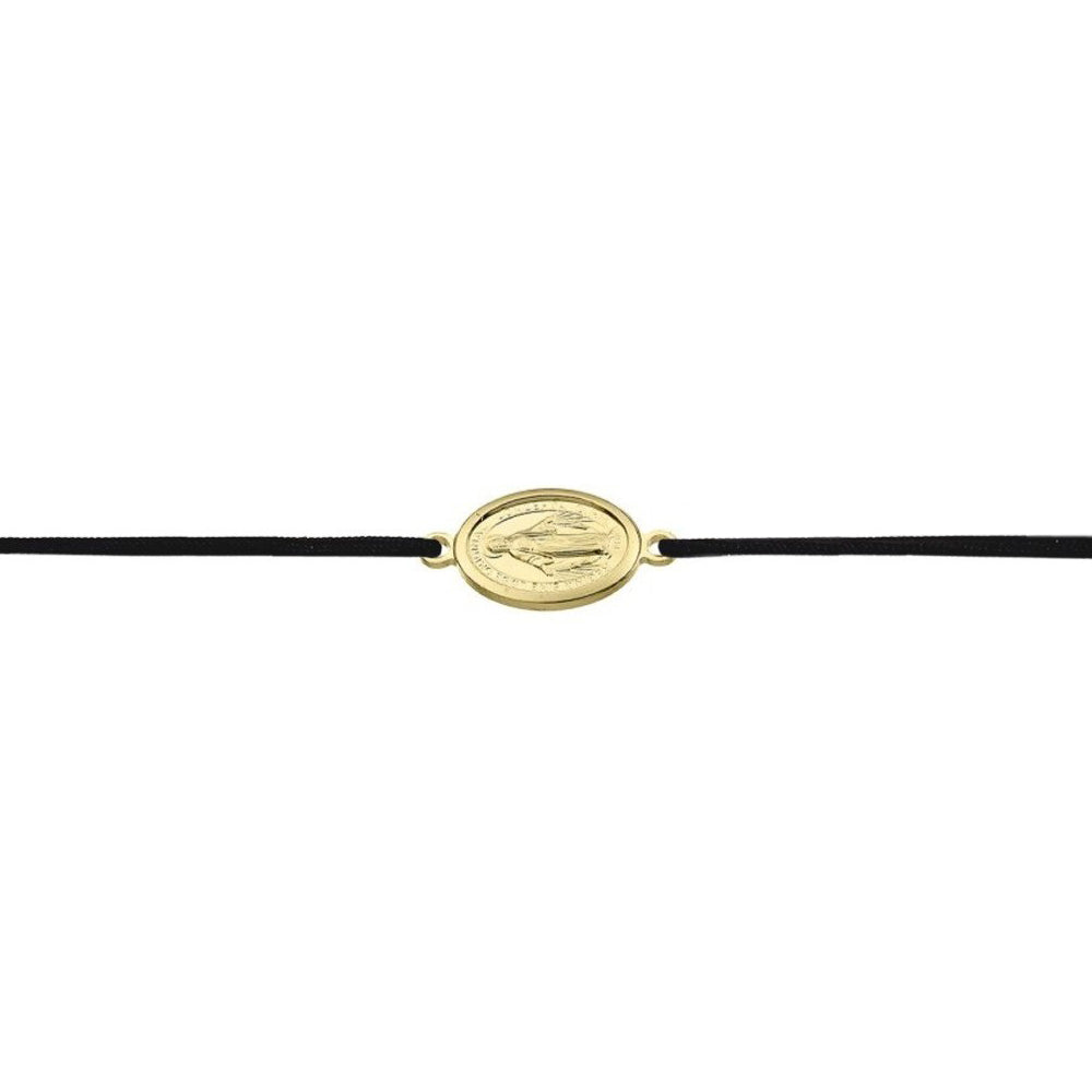Stoffarmband mit Madonna Symbol in Goldfarben