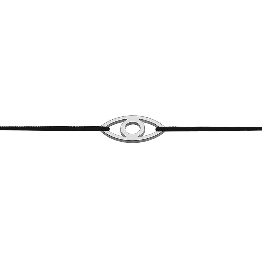 Stoffarmband mit schützendem Auge aus Silber