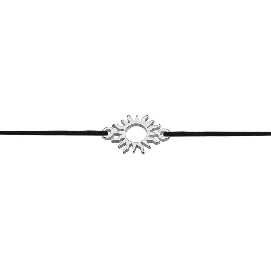 Stoffarmband mit Sonne aus Silber