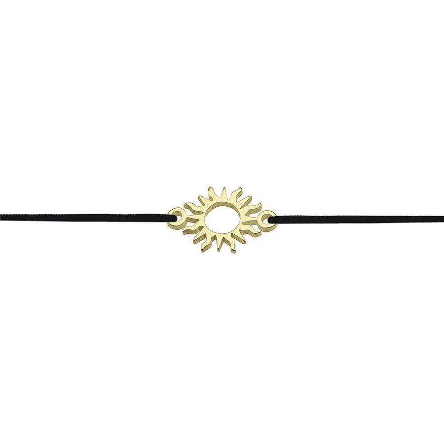 Stoffarmband mit Sonne in goldfarben