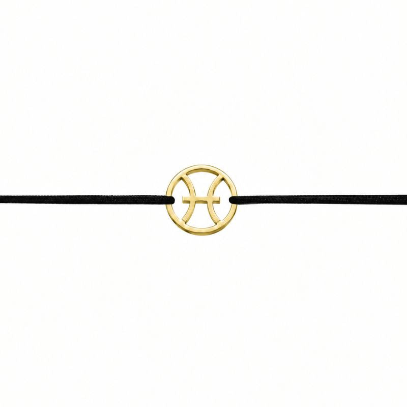 Stoffarmband mit Sternzeichen Fische goldfarben