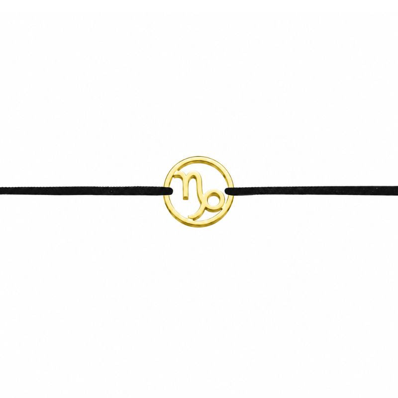 Stoffarmband mit Sternzeichen Steinbock goldfarben