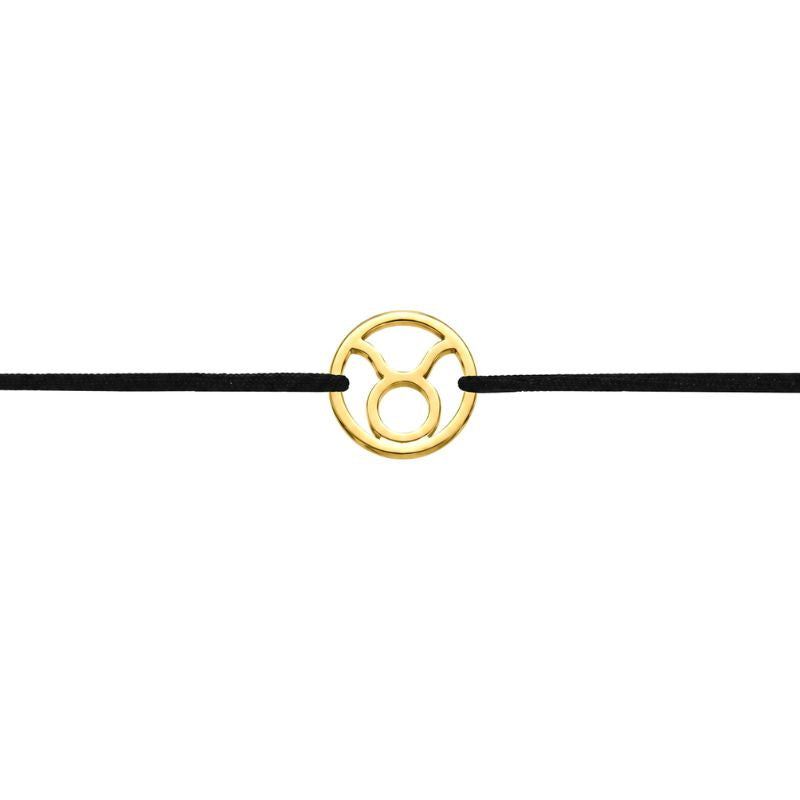 Stoffarmband mit Sternzeichen Stier goldfarben