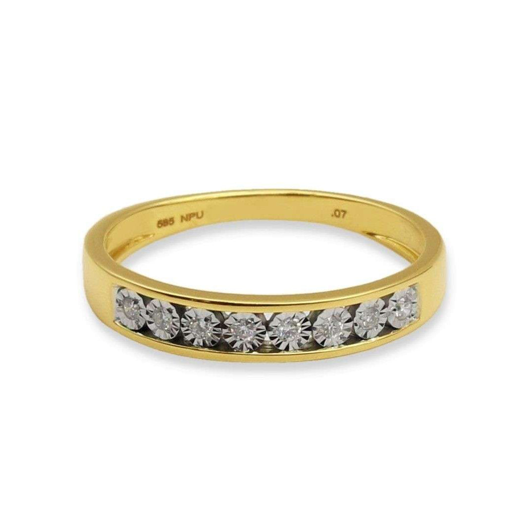 Diamantring • 585 Gelbgold • Halb Memory 0,07ct Brillanten BRS5487-G