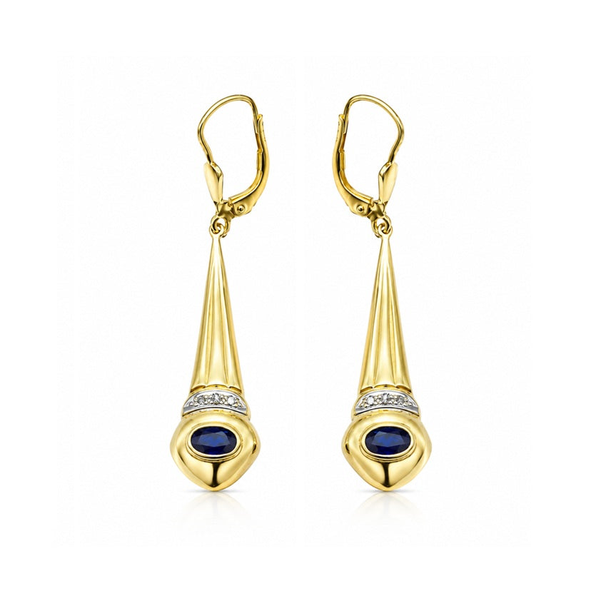 Ohrhänger 585 Gelbgold Saphir Brillant 63385