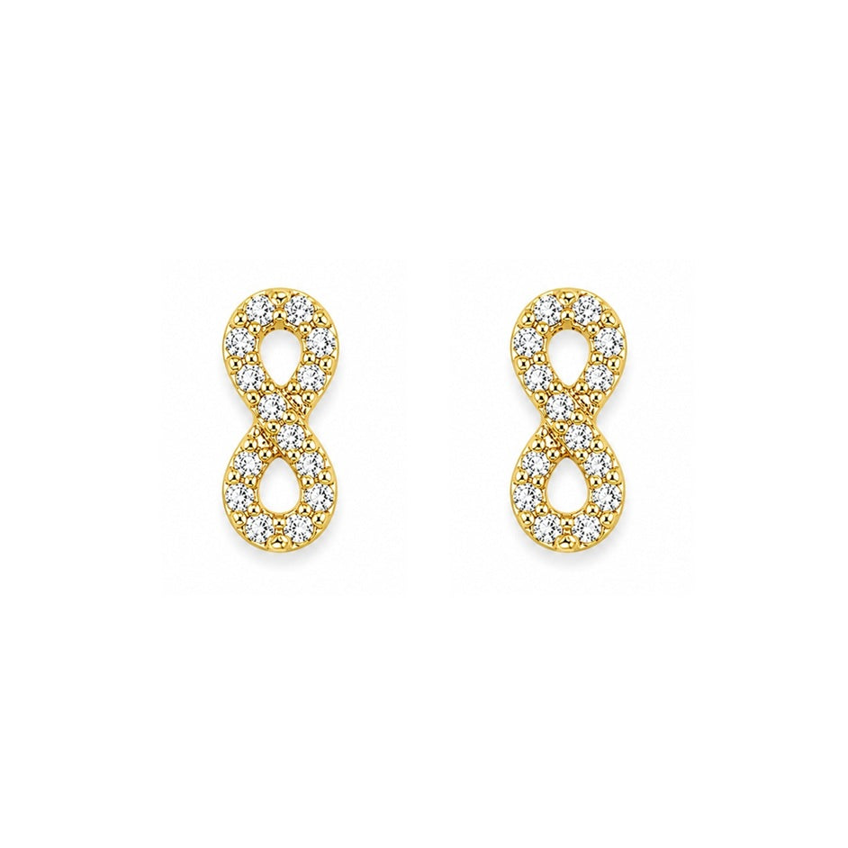 Ohrstecker Infinity Gelbgold Zirkonia 72895