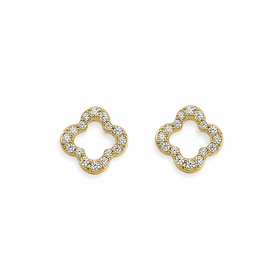 Ohrstecker Klee Gelbgold Zirkonia 72897