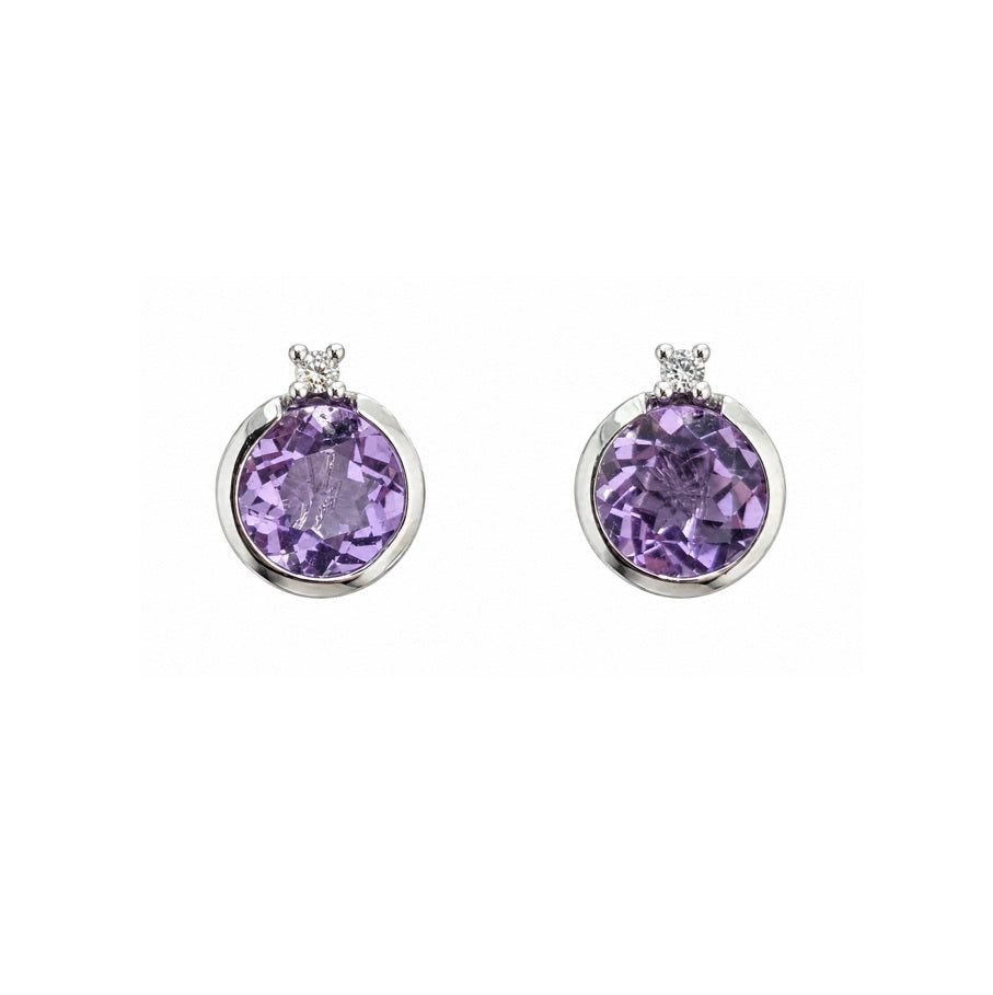Ohrstecker Weißgold Amethyst Brillant 56611