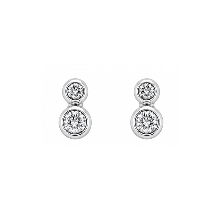 Ohrstecker Weißgold Zirkonia 8x4mm 59204