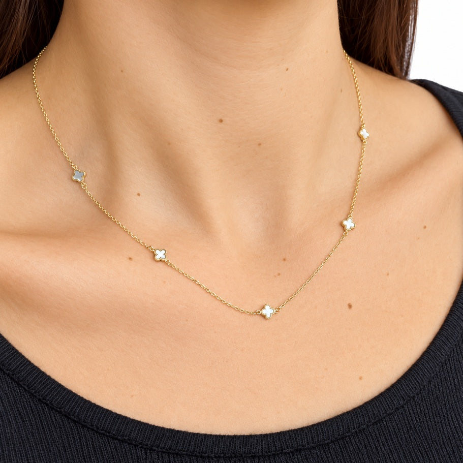 PALIDO Collier mit Klee Gelbgold Perlmutt K13555G