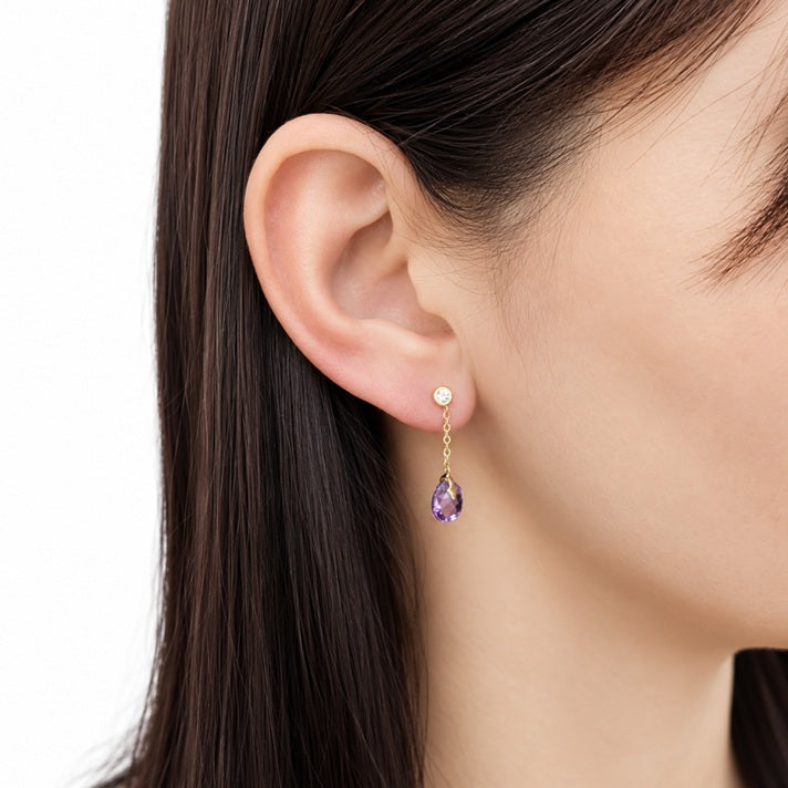 PALIDO Ohrhänger mit Amethyst • 585 Gelbgold • K12087G