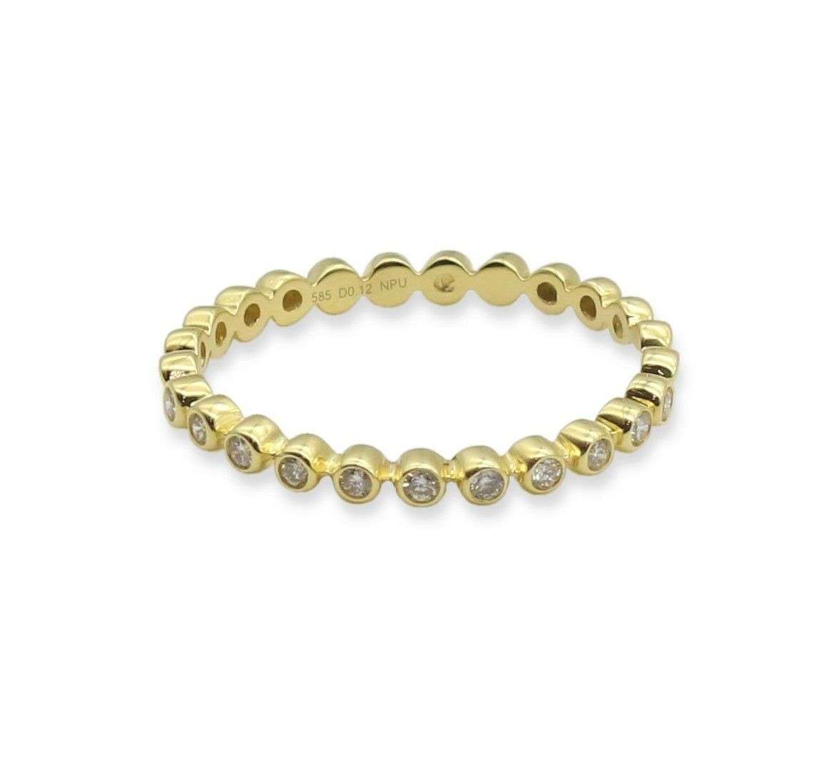 Diamantring • 585 Gelbgold • Halb Memory 0,12ct Brillanten