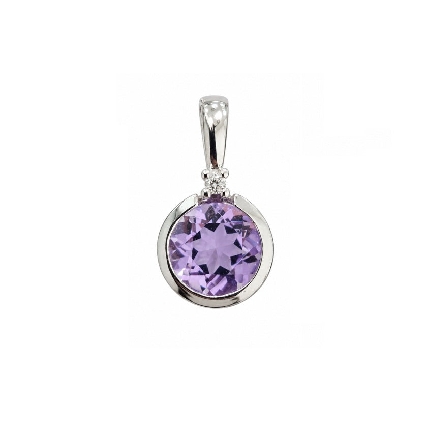 Anhänger Weißgold Amethyst Brillant 56610