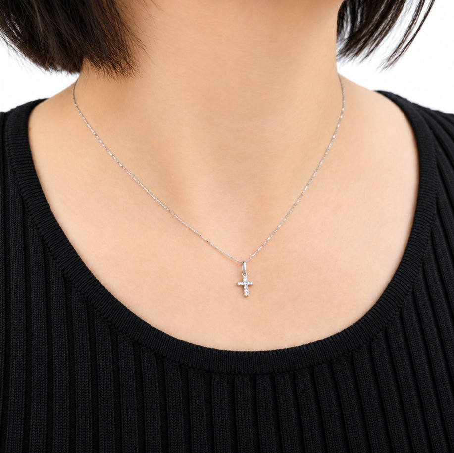 Anhänger Weißgold Kreuz Brillanten 64092