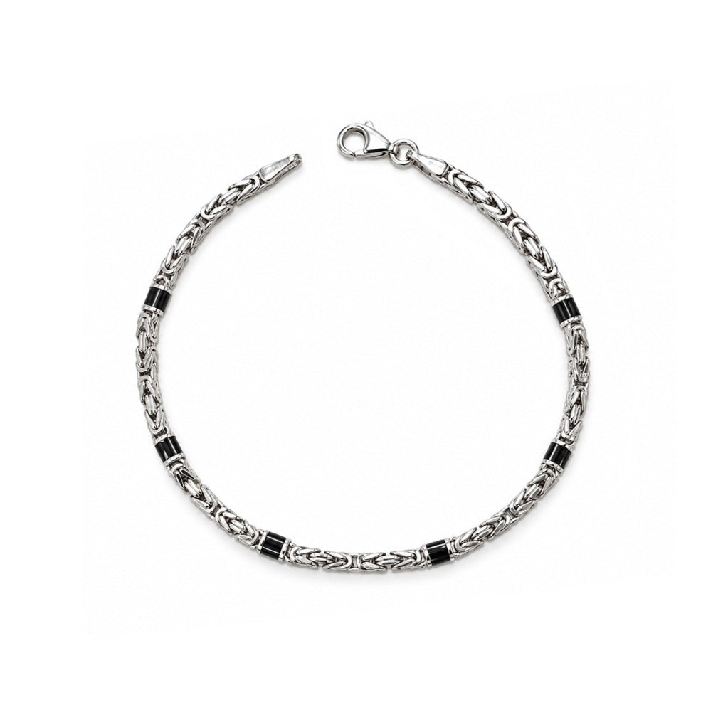 Armband Königsarmband Silber 2,5mm Onyx