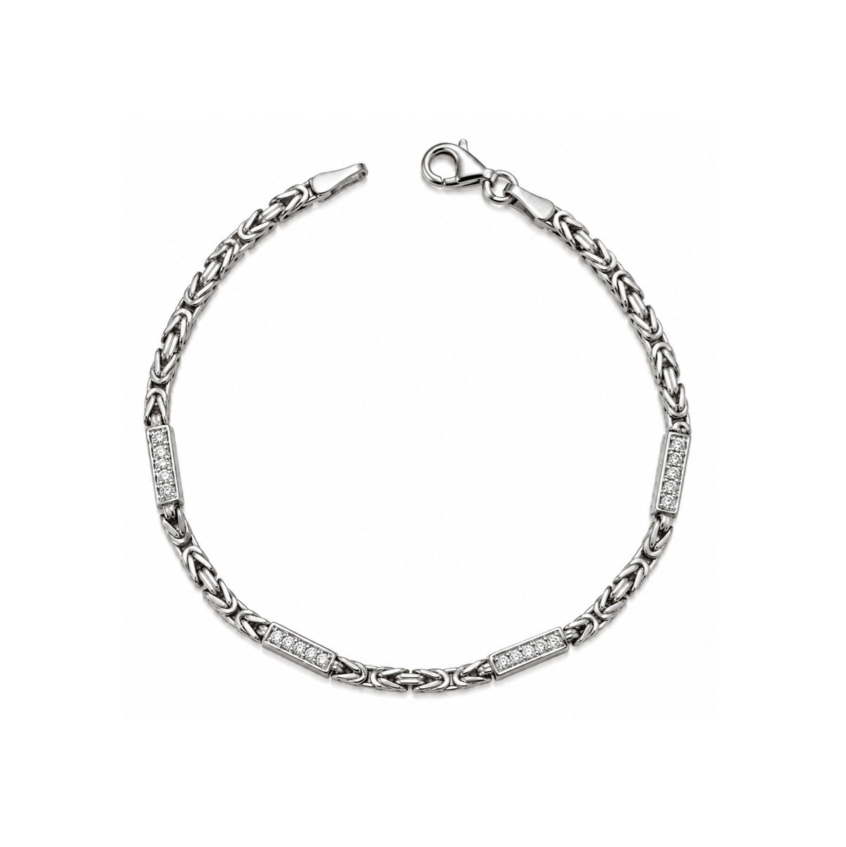 Armband Königsarmband Silber Zirkonia 2,5mm