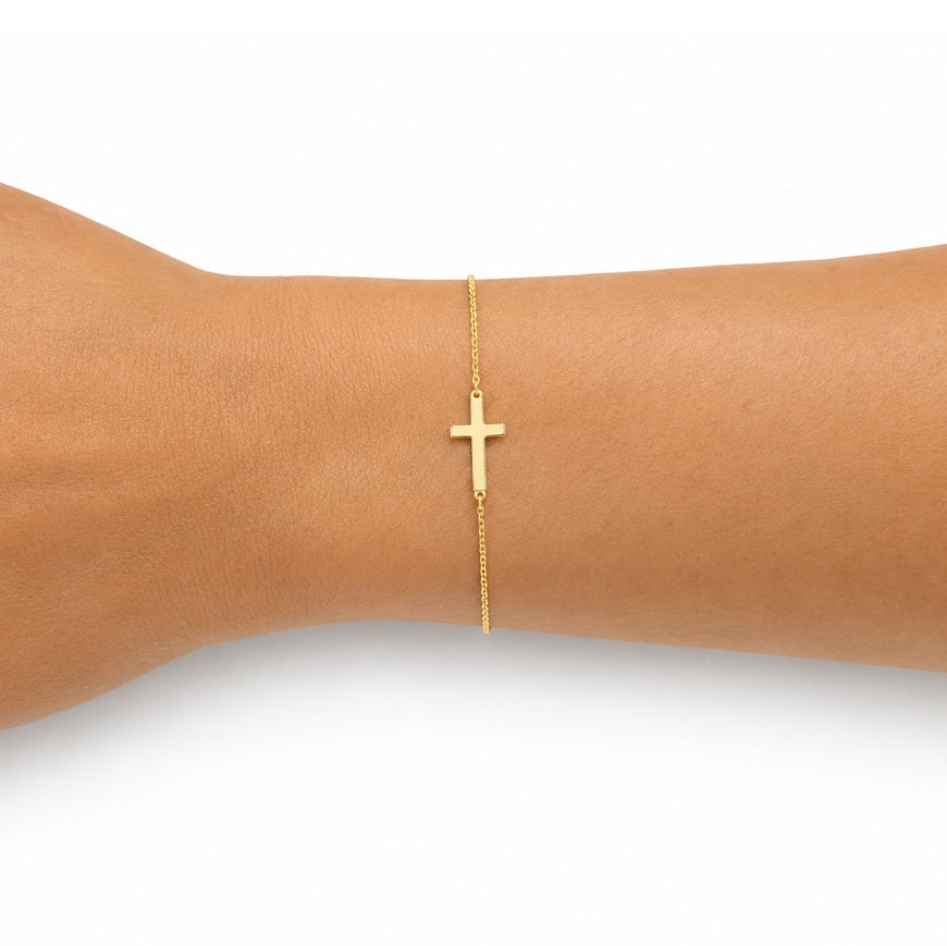 Armband mit Kreuz Gelbgold 71568