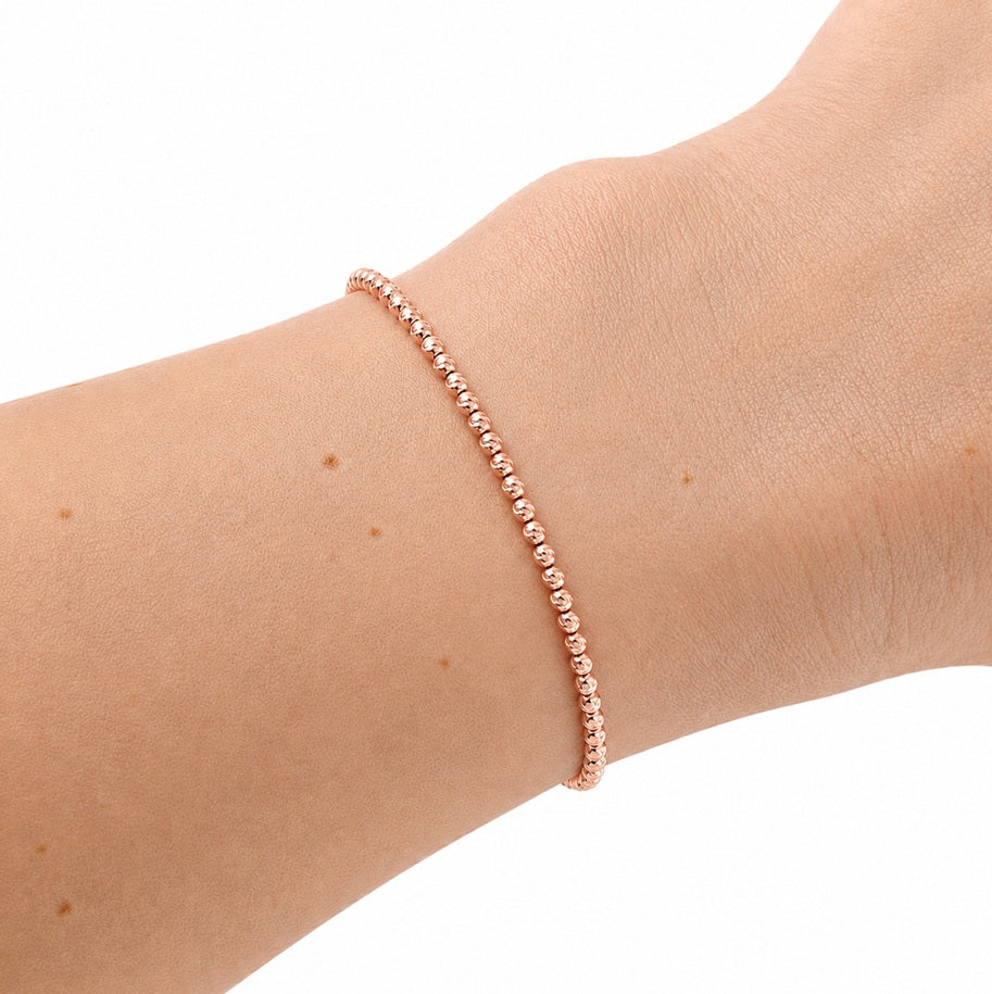 Armband mit geschliffenen Kugeln Rosegold