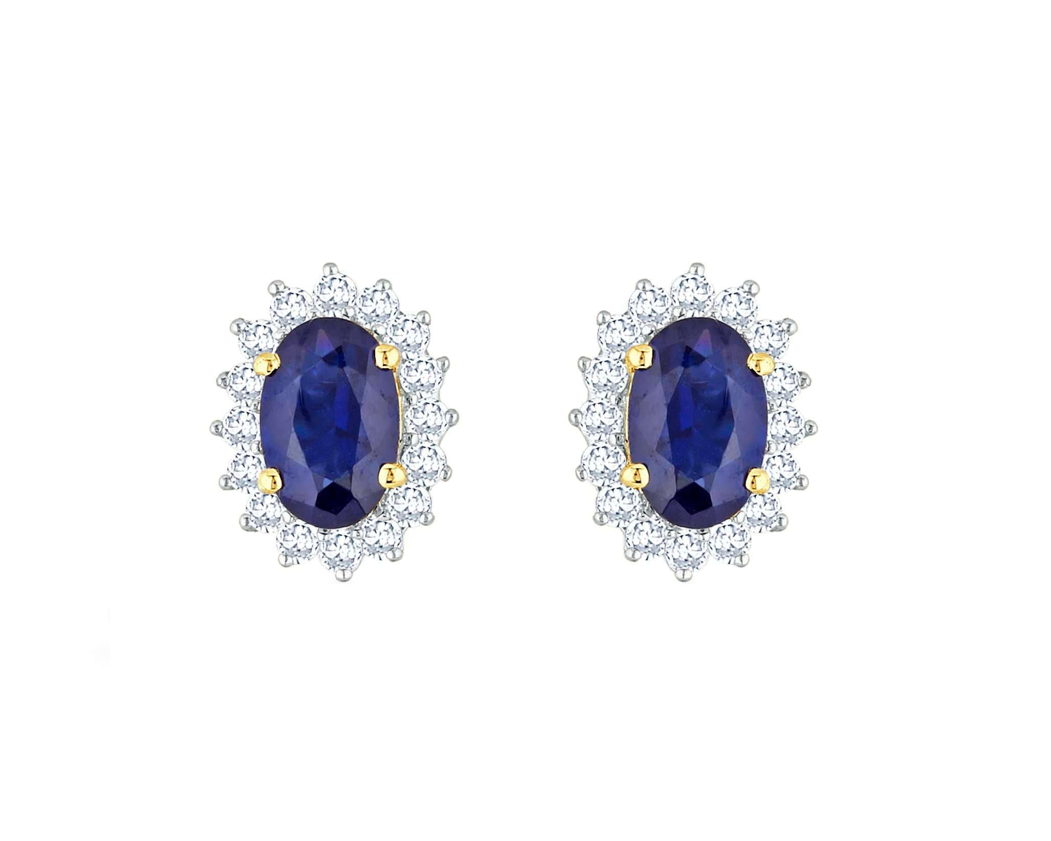 Ohrstecker Saphir • 585 Gelbgold • 0,25ct Brillanten BOA268-G