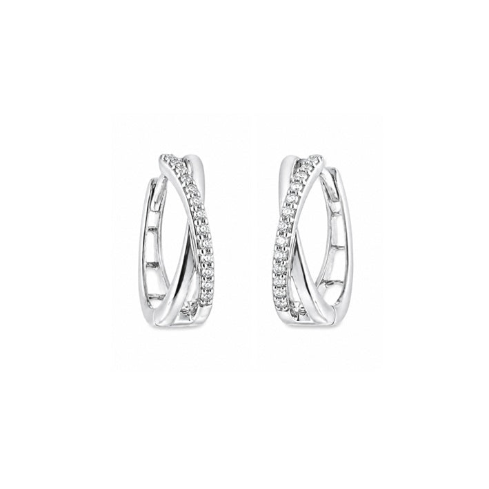 Creolen Weißgold 0,10ct Brillanten 65615