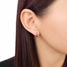 Creolen Weißgold Brillanten und schwarze Diamanten 65616