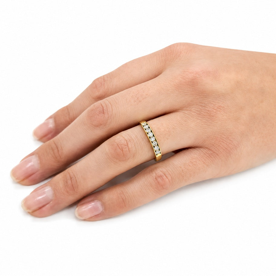 Diamantring Gelbgold Halb Memory 0,07ct Brillanten 53630