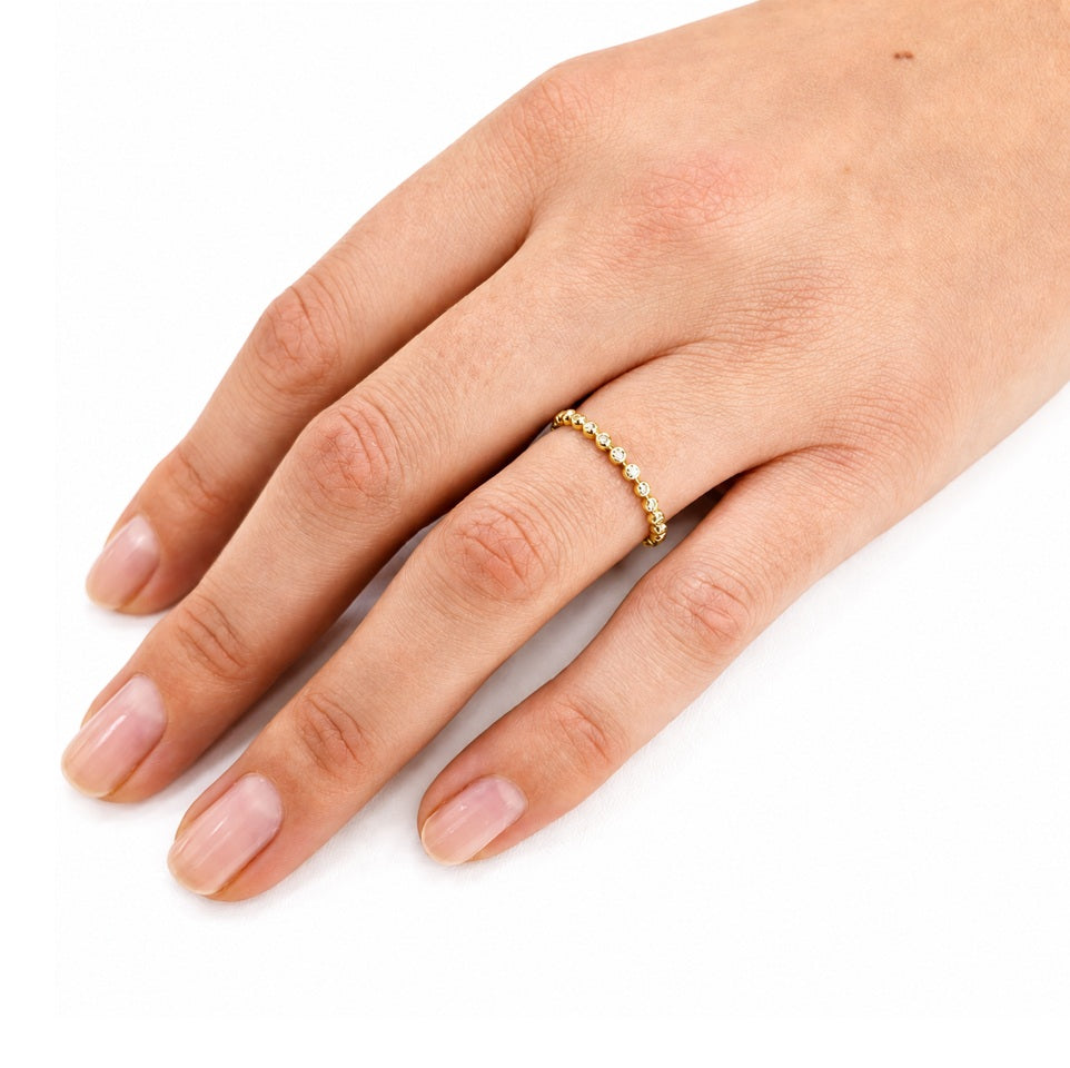 Diamantring Gelbgold Halb Memory 0,12ct Brillanten 64355