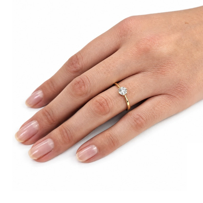 Diamantring Solitär Gelbgold 0,15ct Brillant 53472