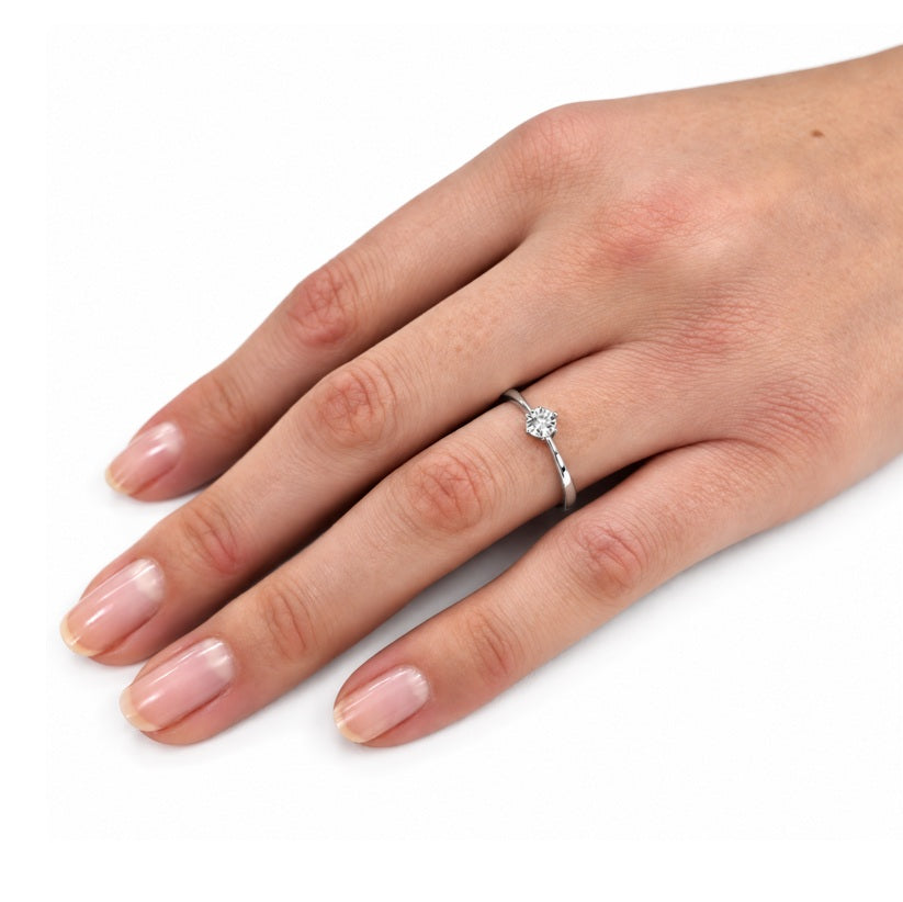 Diamantring Solitär Weißgold 0,10ct Brillant 53465