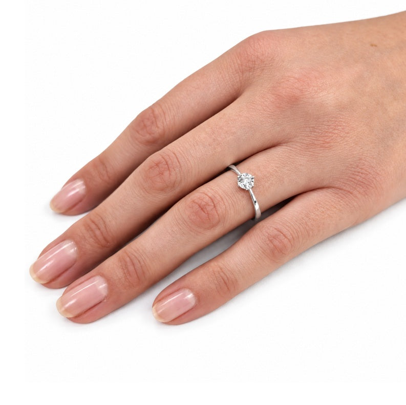 Diamantring Sollitär Weißgold 0,15ct Brillant 53471