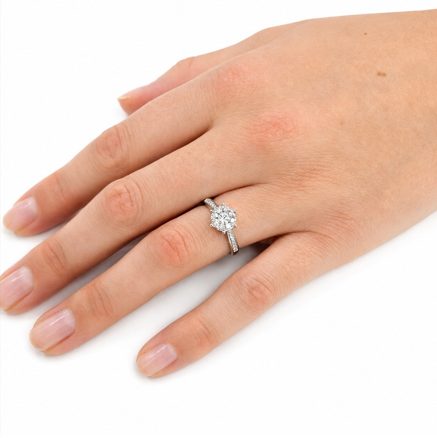 Diamantring Weißgold 0.50ct Brillant 60090