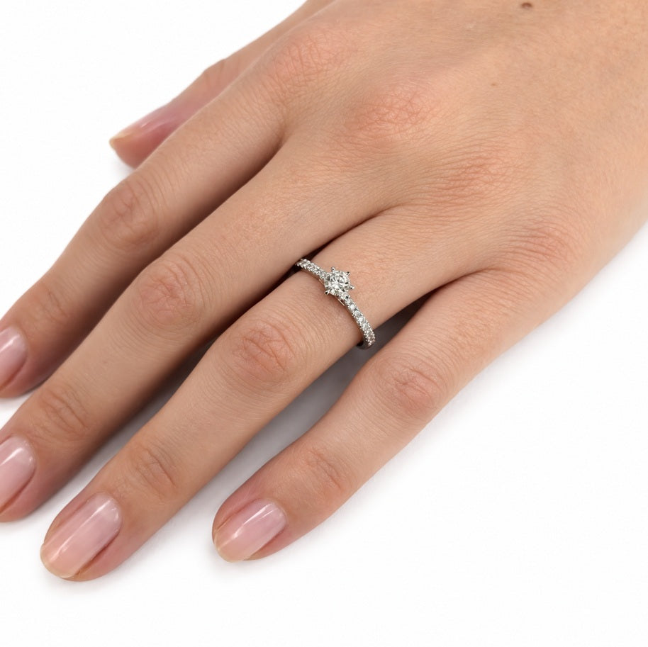 Diamantring Weißgold 0.52ct Brillanten 71834