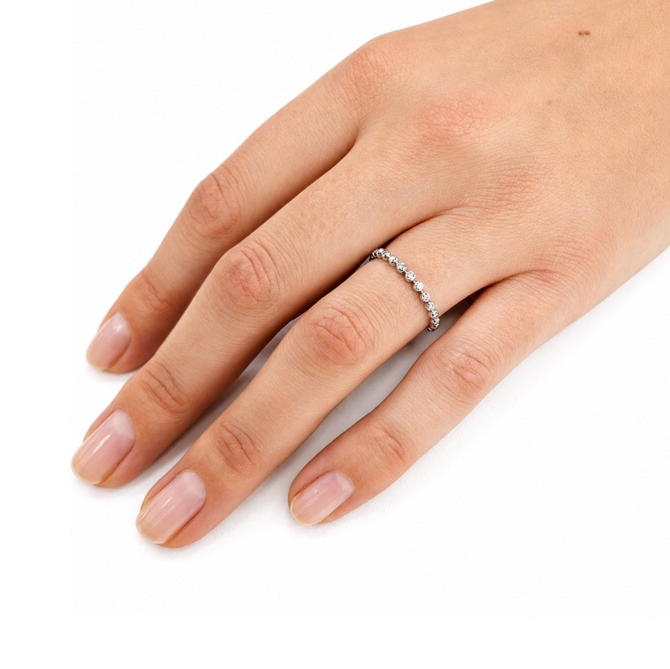 Diamantring Weißgold Halb Memory Brillanten 61892