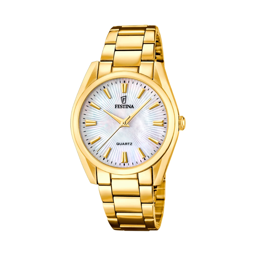 FESTINA Damenuhr Boyfriend goldfarben Perlmutt F20640-A