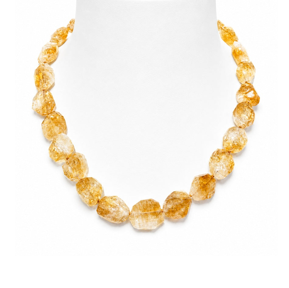 Halskette Citrin Gelbgold 57635