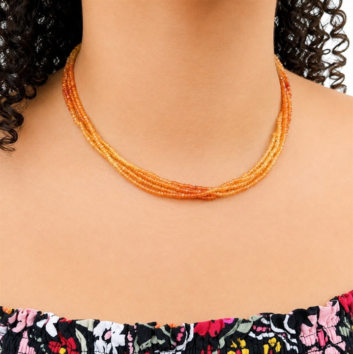 Halskette Edelsteinkette mit Karneol Gelbgold 57650