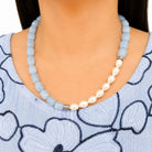 Halskette mit Aquamarin, Perle und Hämatit 69158
