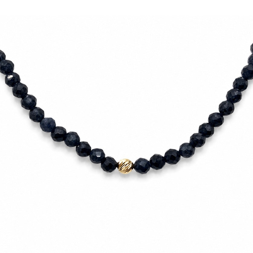 Halskette mit Blausaphir Gelbgold 69650